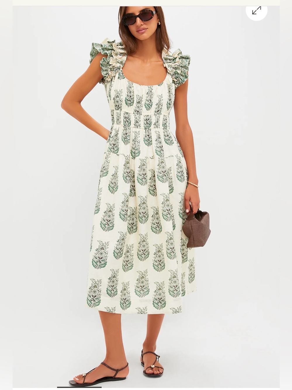 TUCKERNUCK Jade Terrace Cotton Linen Liana Dress- Size M